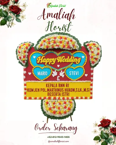 Karangan Papan Bunga Pernikahan di Putukrejo